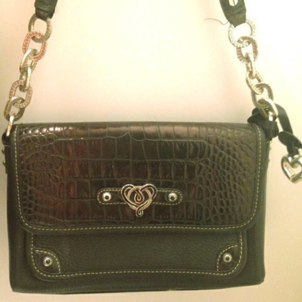 BRIGHTON BLACK SMALL LEATHER BAG